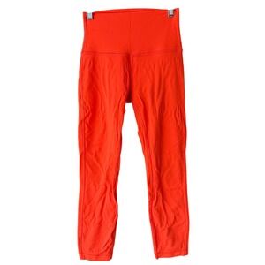 Lululemon Align High Rise Crop 23" Solar Orange Nulu Leggings Size 4